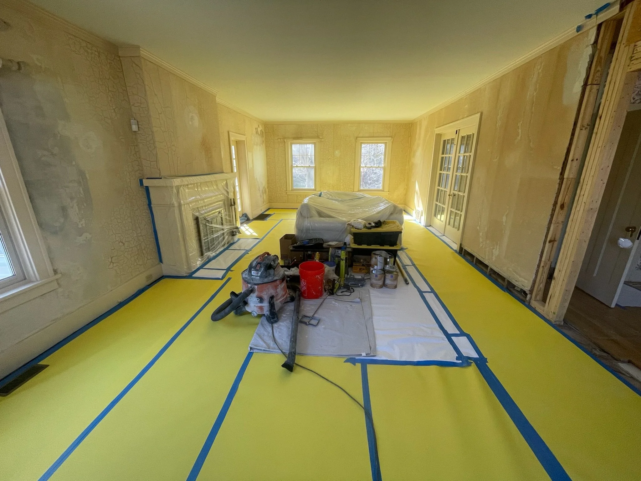 Colonial house painting project, view 28