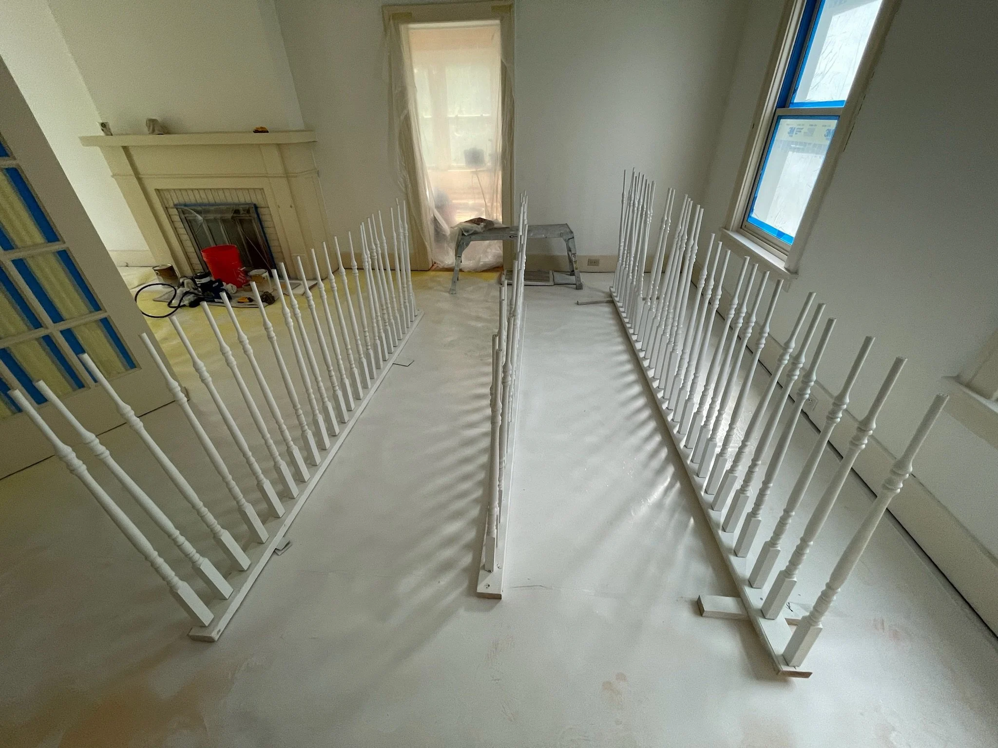 Colonial house painting project, view 19