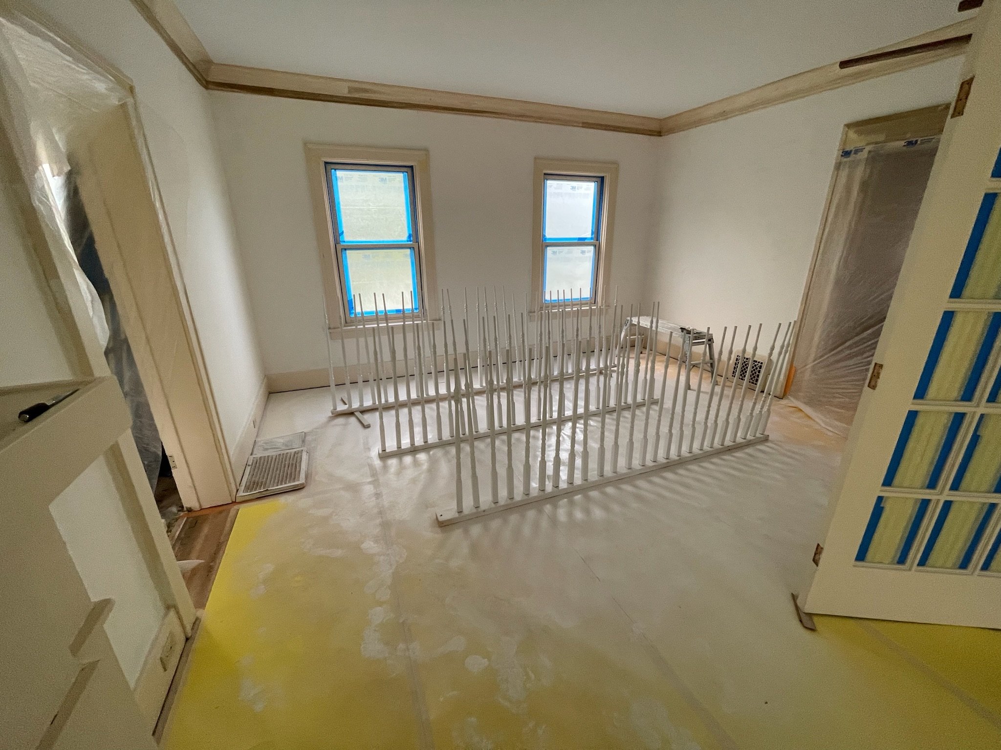 Colonial house painting project, view 18